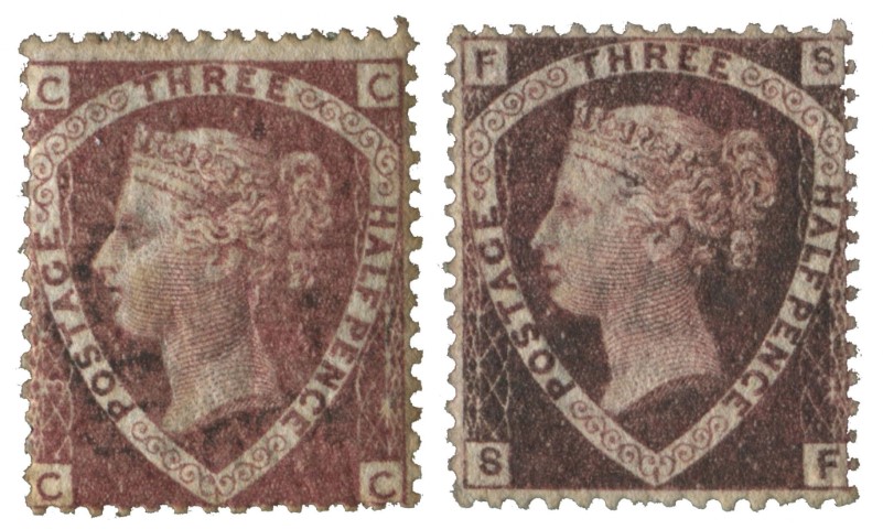 1870 1d Plates. Wmk Large Crown