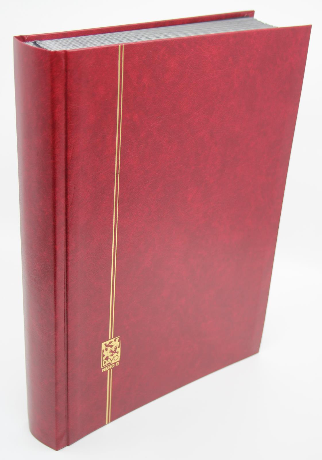 DAVO Nero Black Page Stockbook, A4, 32/64 Page, Red Cover