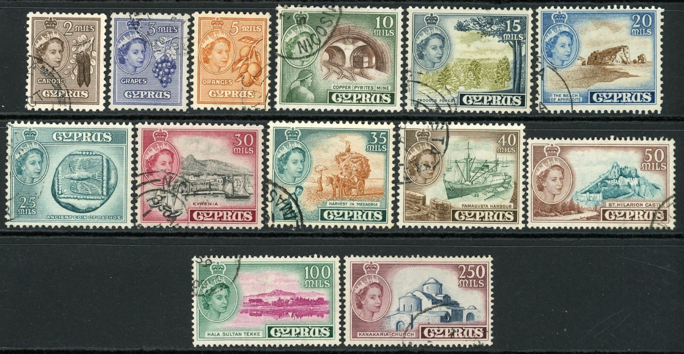 Cyprus 1955-60 SG.173-187 F/U