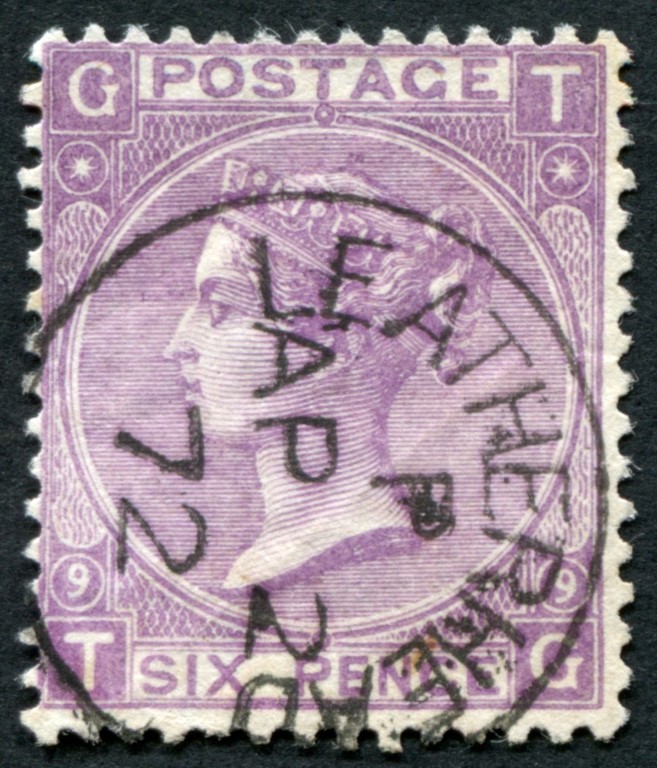 SG109 6d Mauve superb socked on the nose cds of Leatherhead