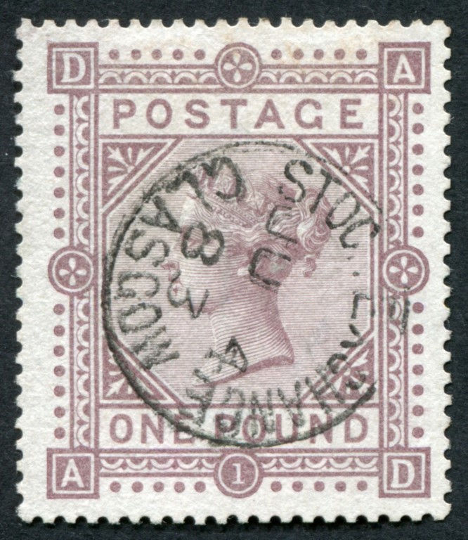 SG136 1 Brown (Wmk Anchor, White paper) superb used well centred crisp GLASGOW 1883 cds