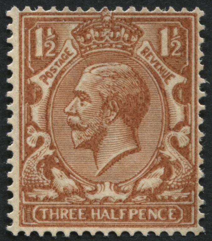 SG420c 1924 1d Red-Brown printed on the gum side mint