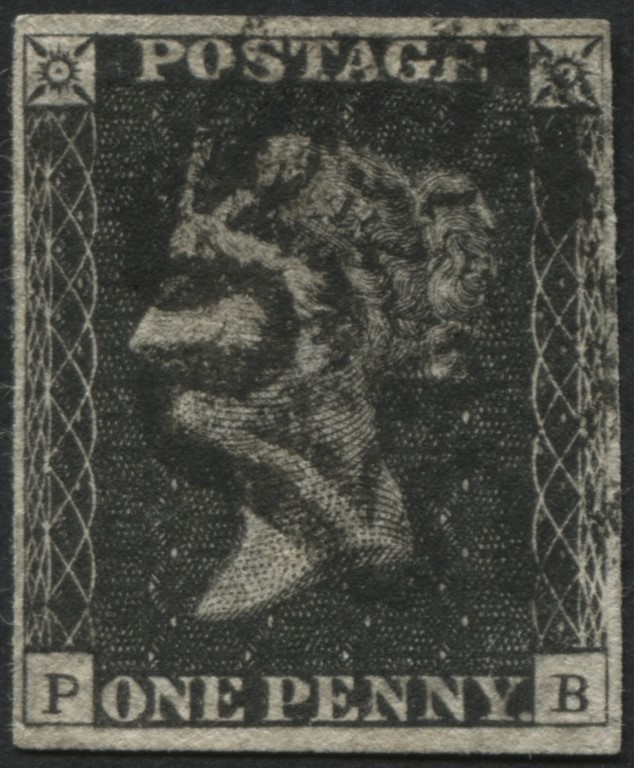 SG2 SpecAS73 1d Black plate 11 PB, a F/U 4 margin example with Black Maltese cross