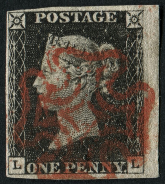 SG3 1d Grey-Black plate 1A LL printed from misaligned sheet, crown Wmk divided in 2