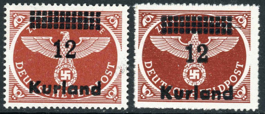 German Occupation of Latvia / Courland 1945 SG.4A-4B U/M