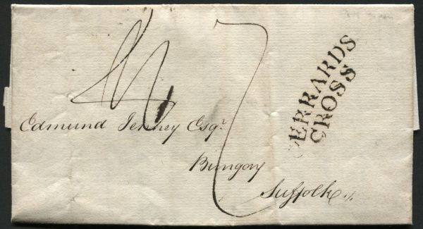 1798 entire to Bungay showing v fine 2 line convex GERRARDS CROSS, Bucks