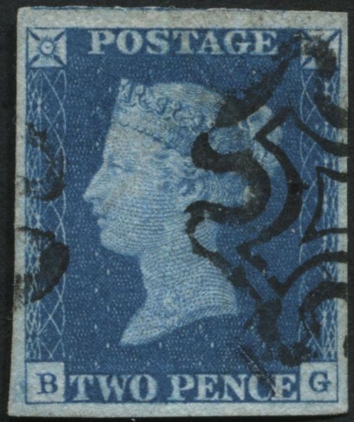 1840 2d deep full Blue BG with 4 large margins, clear Maltese cross away from portrait