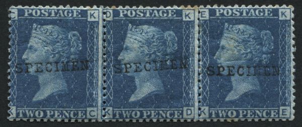 1858 2d Blue Pl.15 KC-KE, lovely colour O/P SPECIMEN usual gum wrinkles, v fine mint