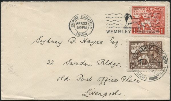 1924 Wembley envelope franked SG430-1 exhibition cancel