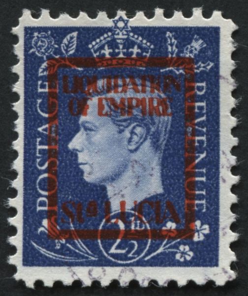 1944 Liquidation of Empire 2d Blue St. Lucia, used