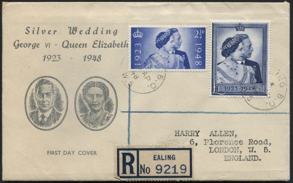 1948 Silver Wedding 26.4.1948, typed address First Day Cover