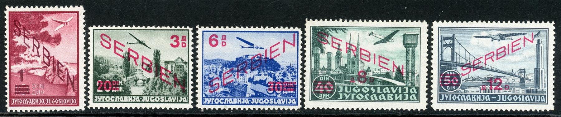 German Occupation of Serbia 1941 SG.G26-G30 M/M