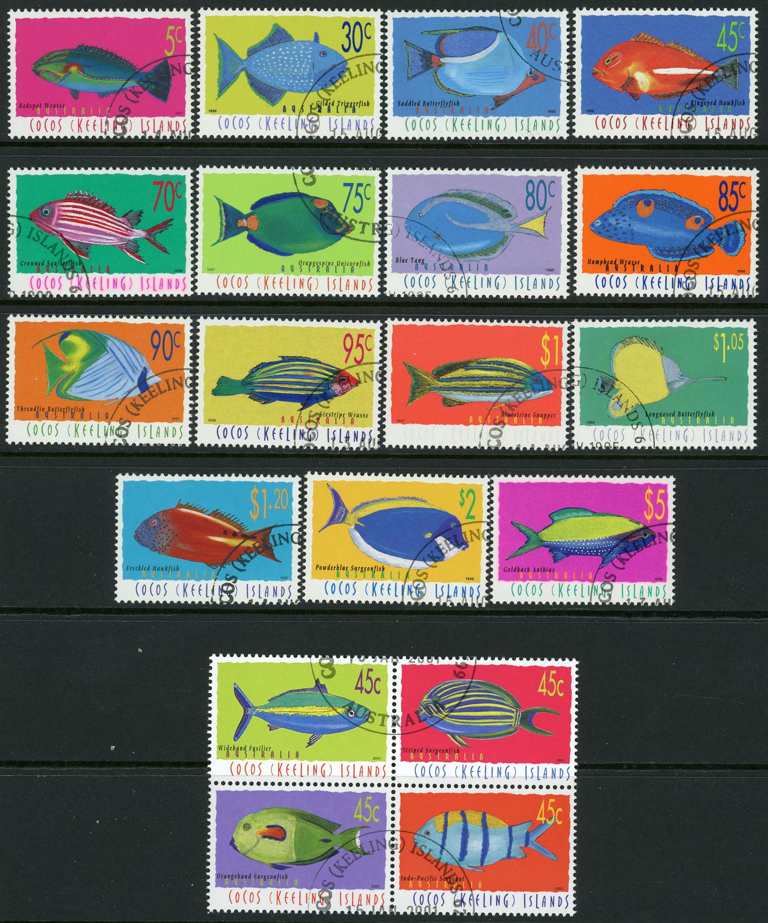 Cocos (Keeling) Islands 1995-01 SG.332-343a F/U