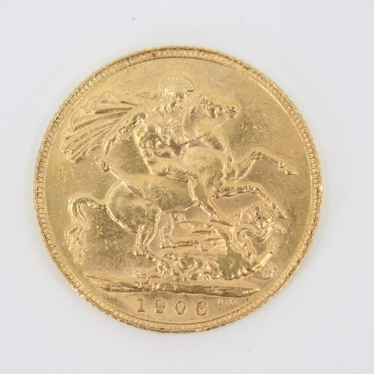 1908 Edward VII Sovereign St. George Dragon