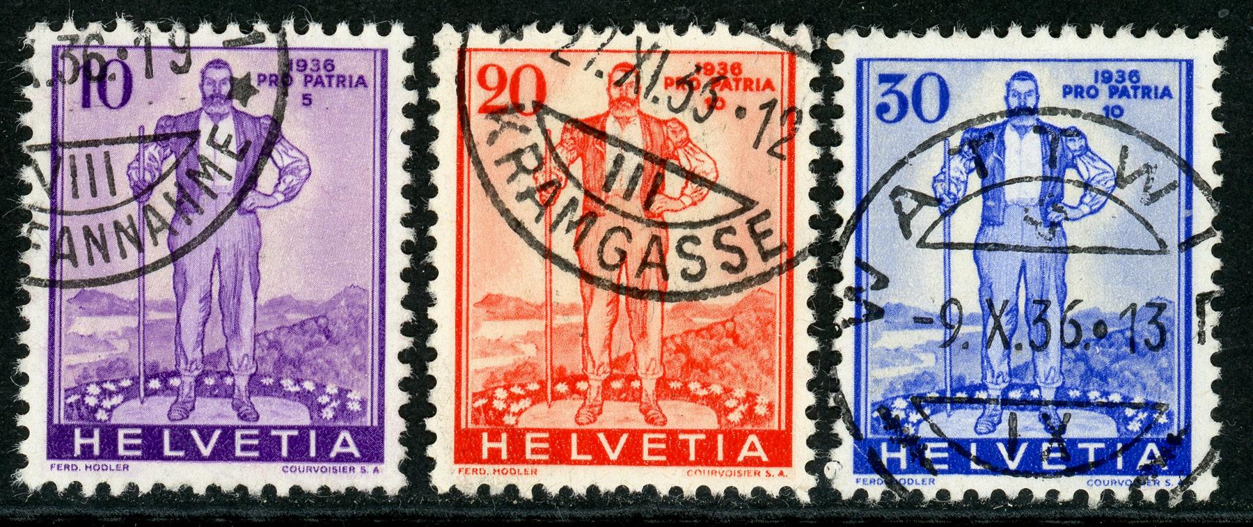 Switzerland 1936 SG.364-366 F/U