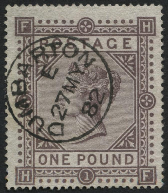 SG129 1878 1 Brown-Lilac superb used, perfect crisp light Dumbarton 1882 cds