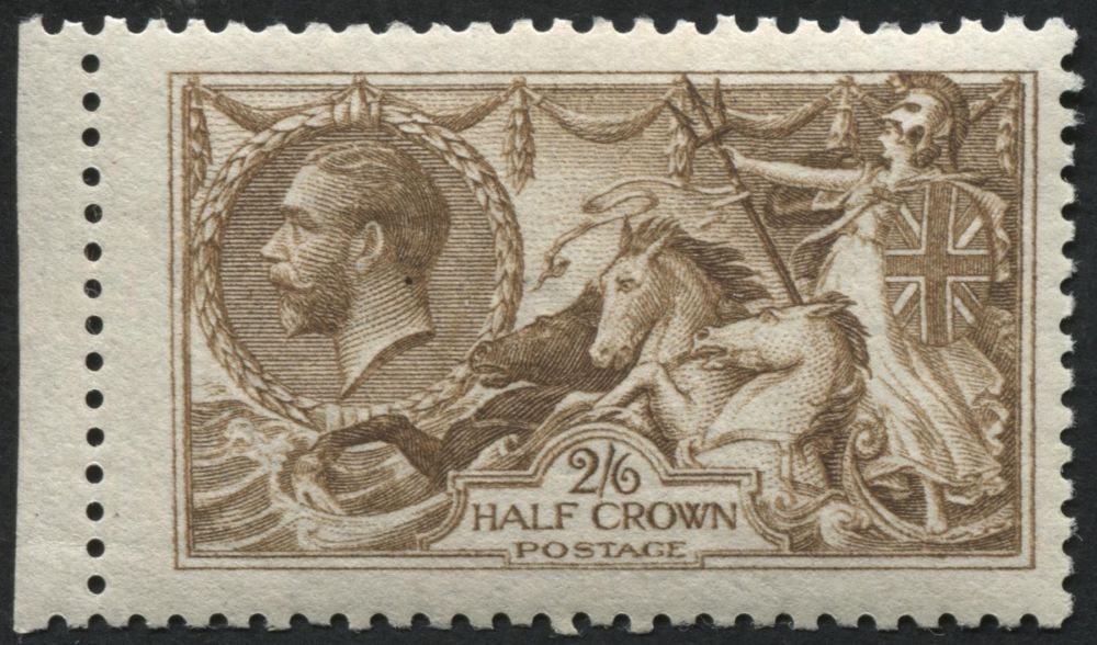 SG406 2/6d Yellow-Brown marginal U/M, brilliant colour