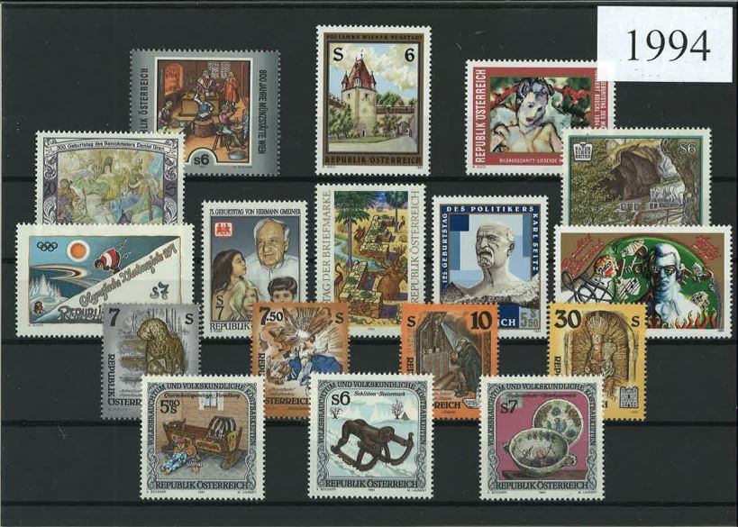 Austria Year Sets 1994 SG2363-2388 - 26 Stamps (+ 4 defs)