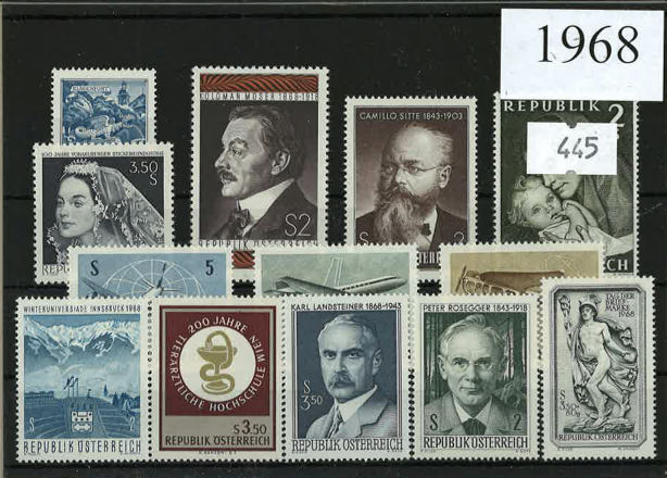 Austria Year Sets 1968 SG1516-1542 - 27 Stamps (+ 1 def)