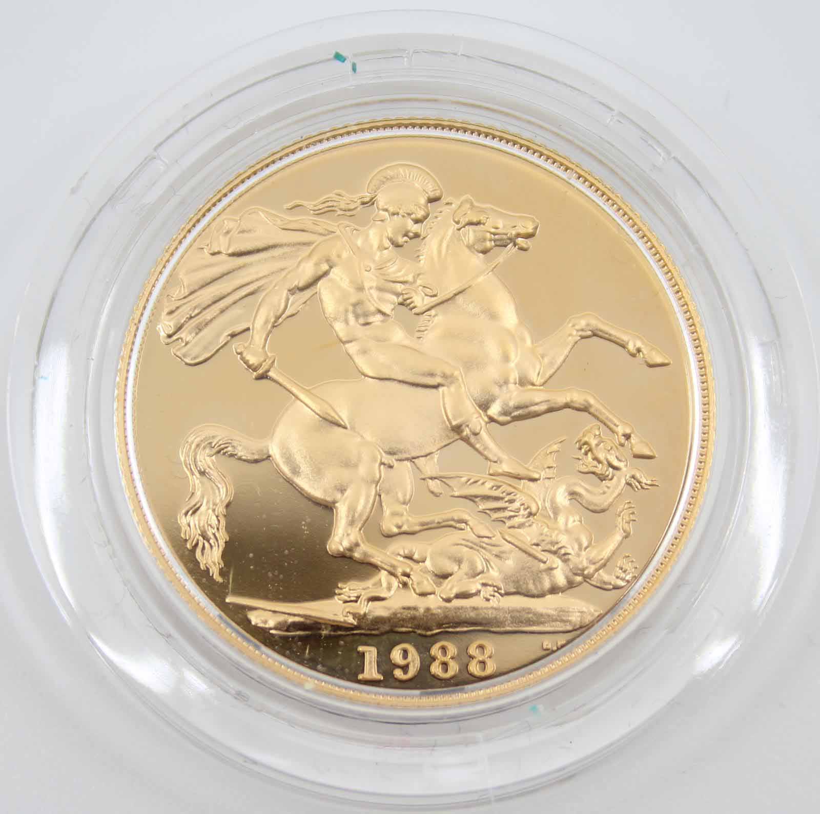 UK 1988 Gold Proof Collection St. George Reverse