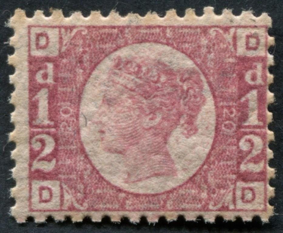 SG48 1870 d Rose DD plate 20, very fine unmounted o. g. example