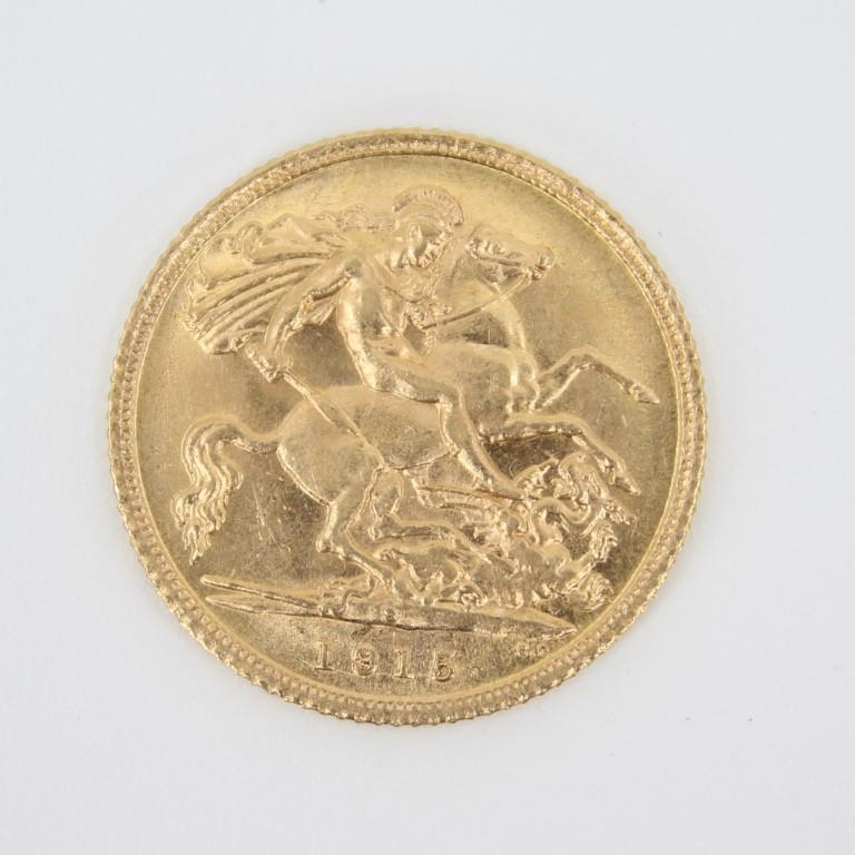 1915 George v Half Sovereign st. George Dragon (Sydney)