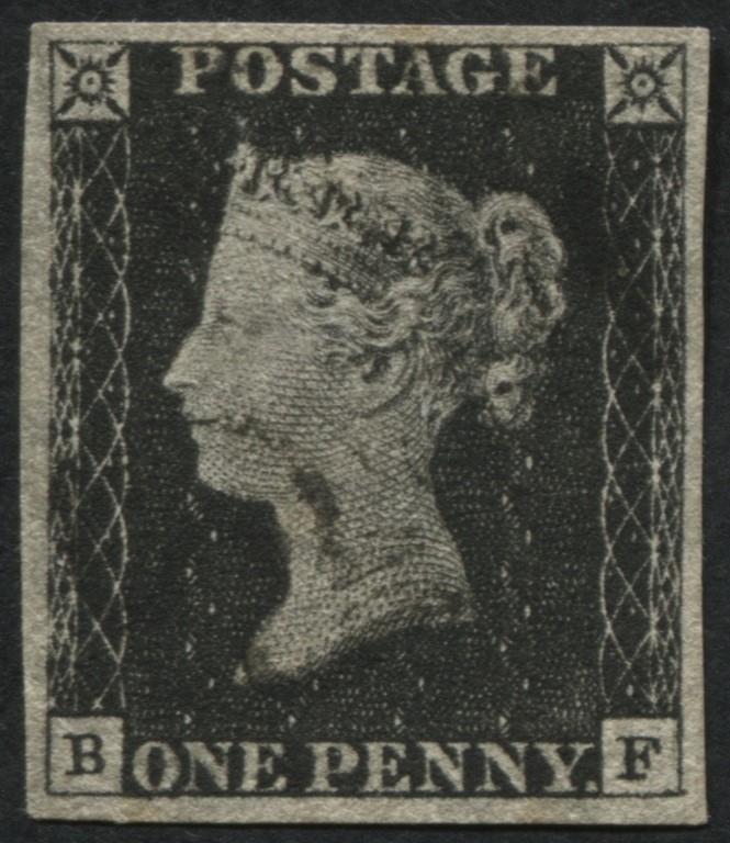 SG3 1d Grey Black plate 2 BF, a lovely pale Black 2-4 margins