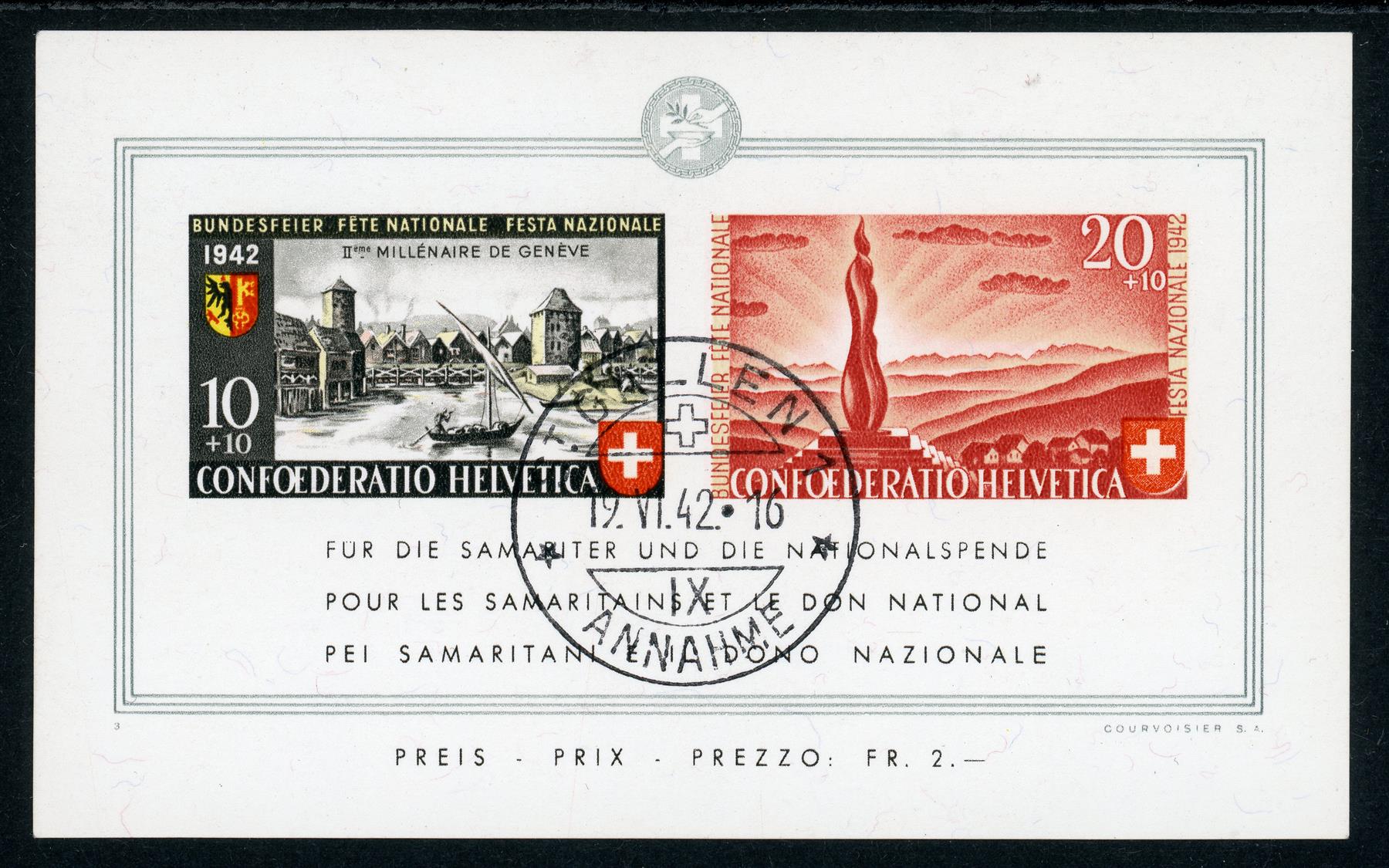 Switzerland 1942 SG.MS429a F/U