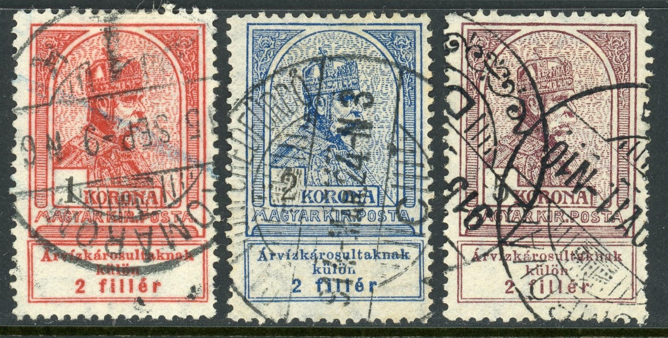 Hungary 1913 SG.150-152 F/U