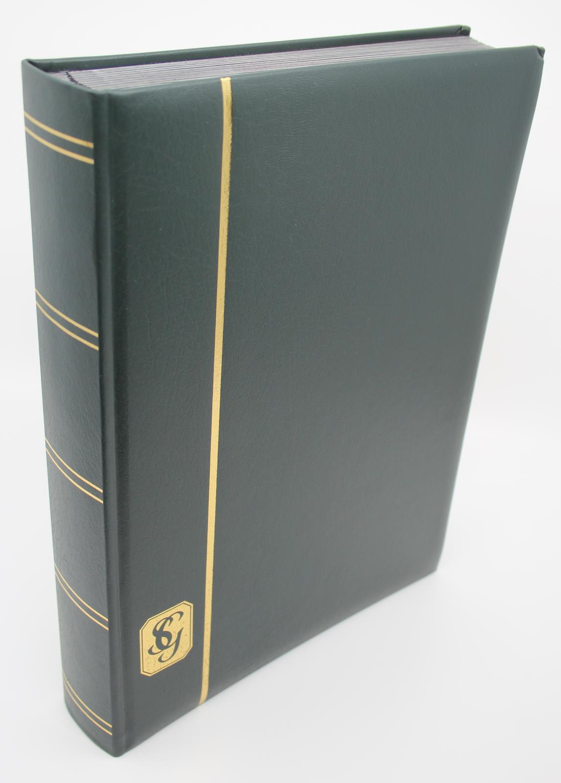 SG DELUXE Black Page Stockbook, A4, 32/64 Page, Green Cover