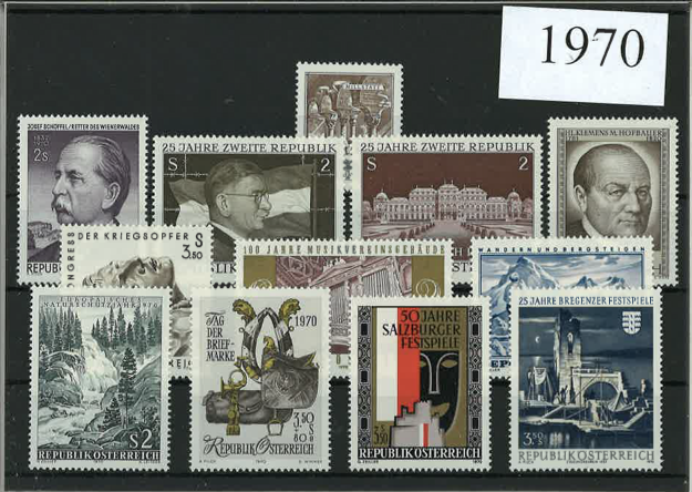 Austria Year Sets 1970 SG1572-1602 - 33 Stamps