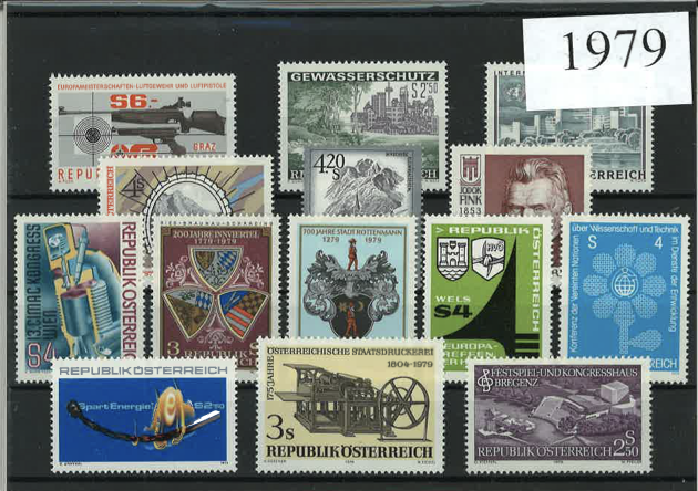 Austria Year Sets 1979 SG1828-1860 - 29 Stamps (+ 4 defs)