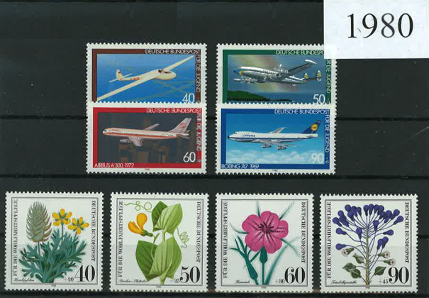 Germany Year Sets 1980 SG1913-1945 - 33 Stamps (+ 2 defs)