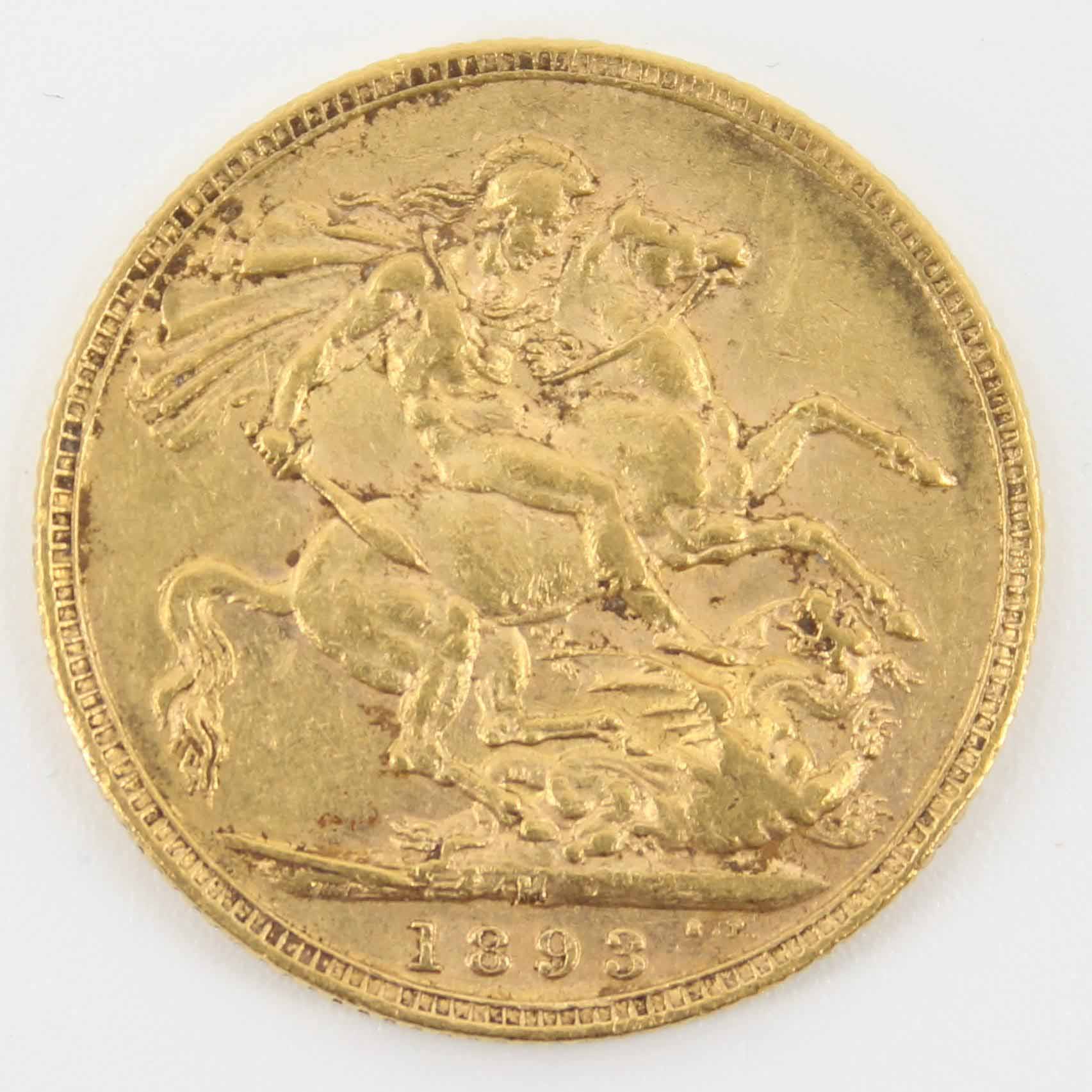 1893m Queen Victoria Sovereign Jubilee Head / St. George Head Melbourne Mint