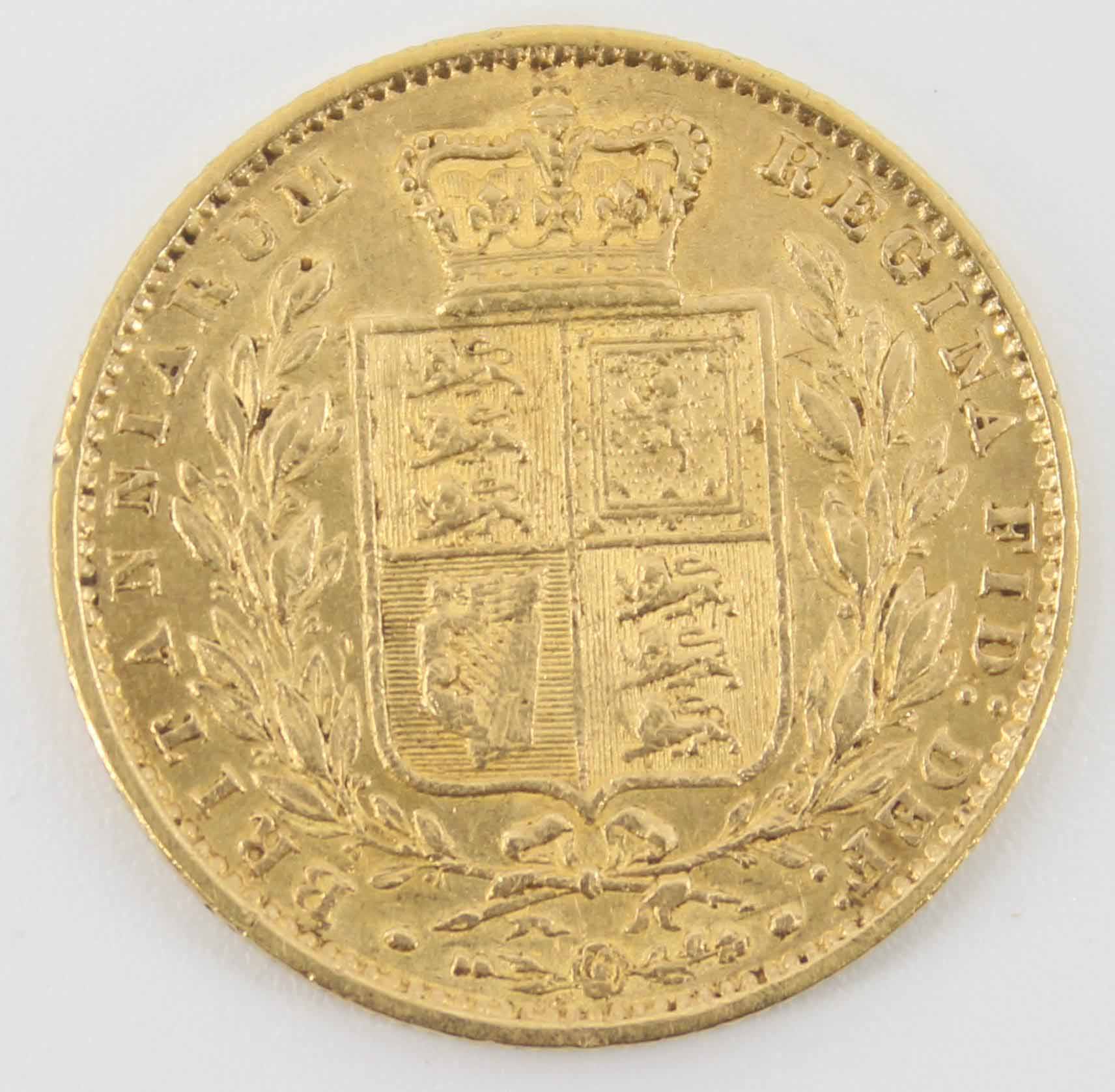 1859 Queen Victoria Sovereign Young Head / Shield Reverse (No.2)