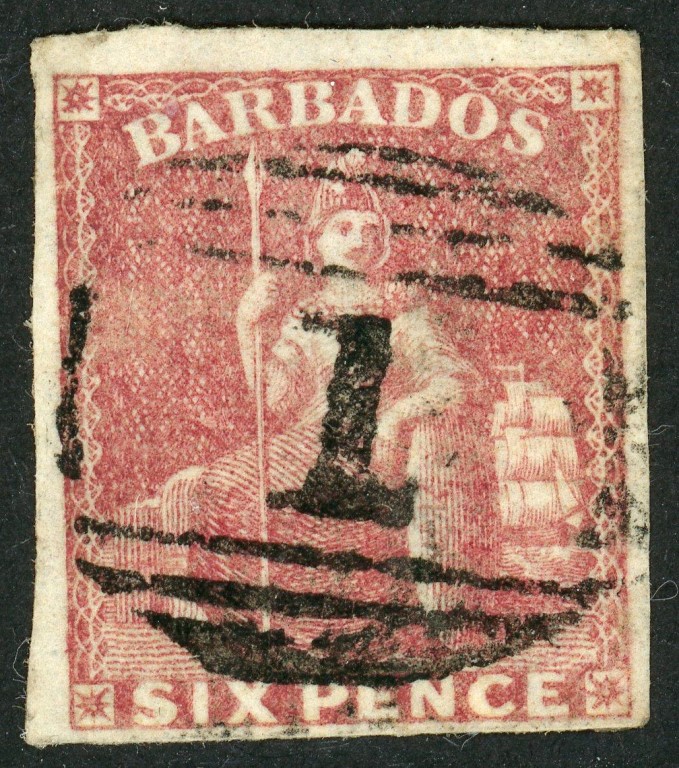 Barbados 1858 SG.11 F/U (1)