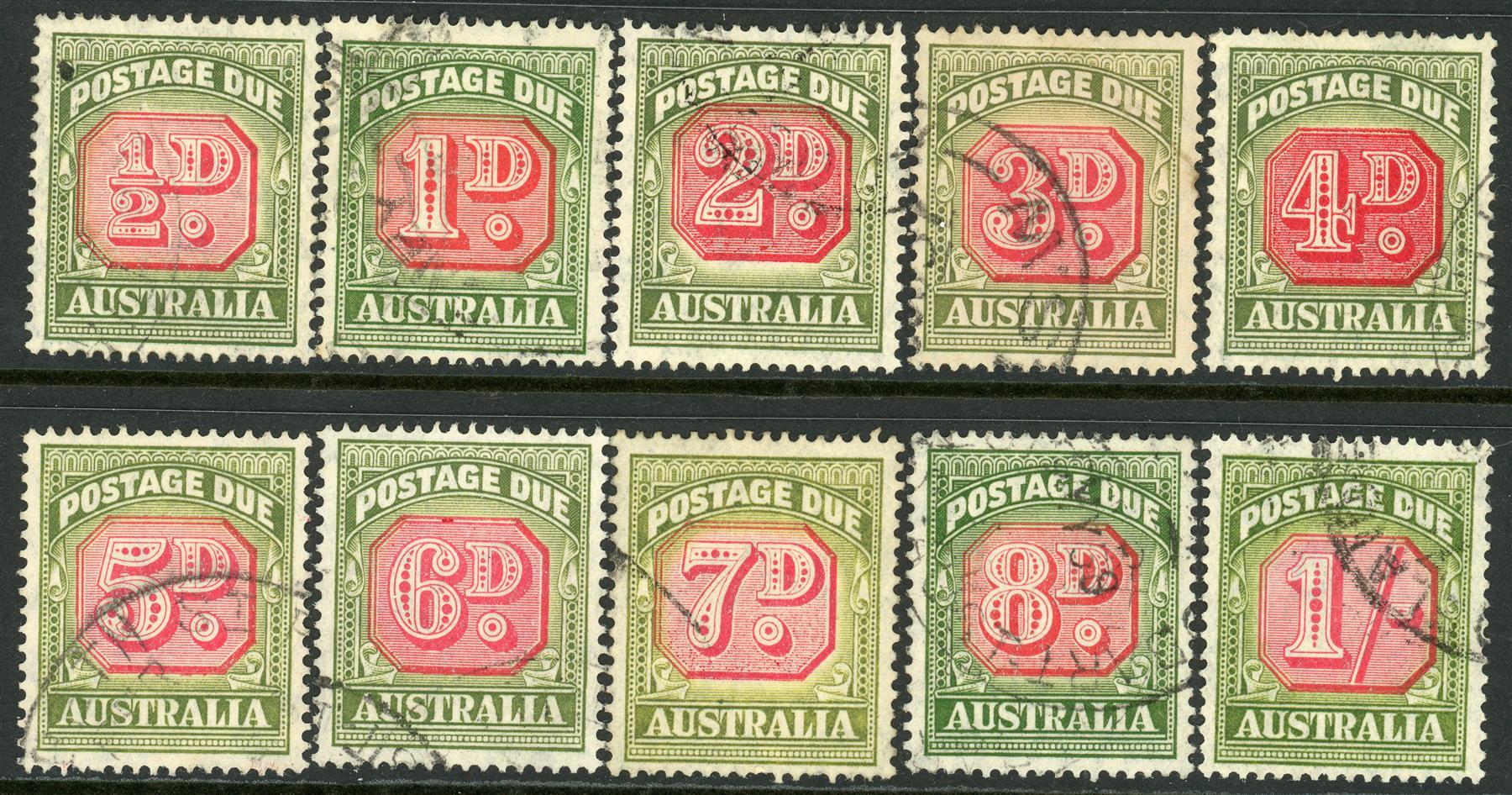 Australia 1946-57 SG.D119-D128 F/U