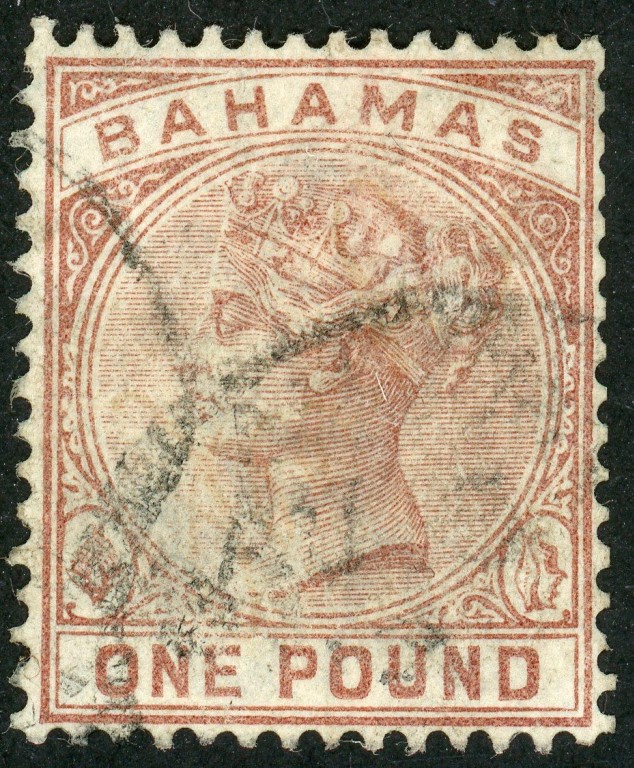 Bahamas 1884 SG.57 F/U has two thin spots