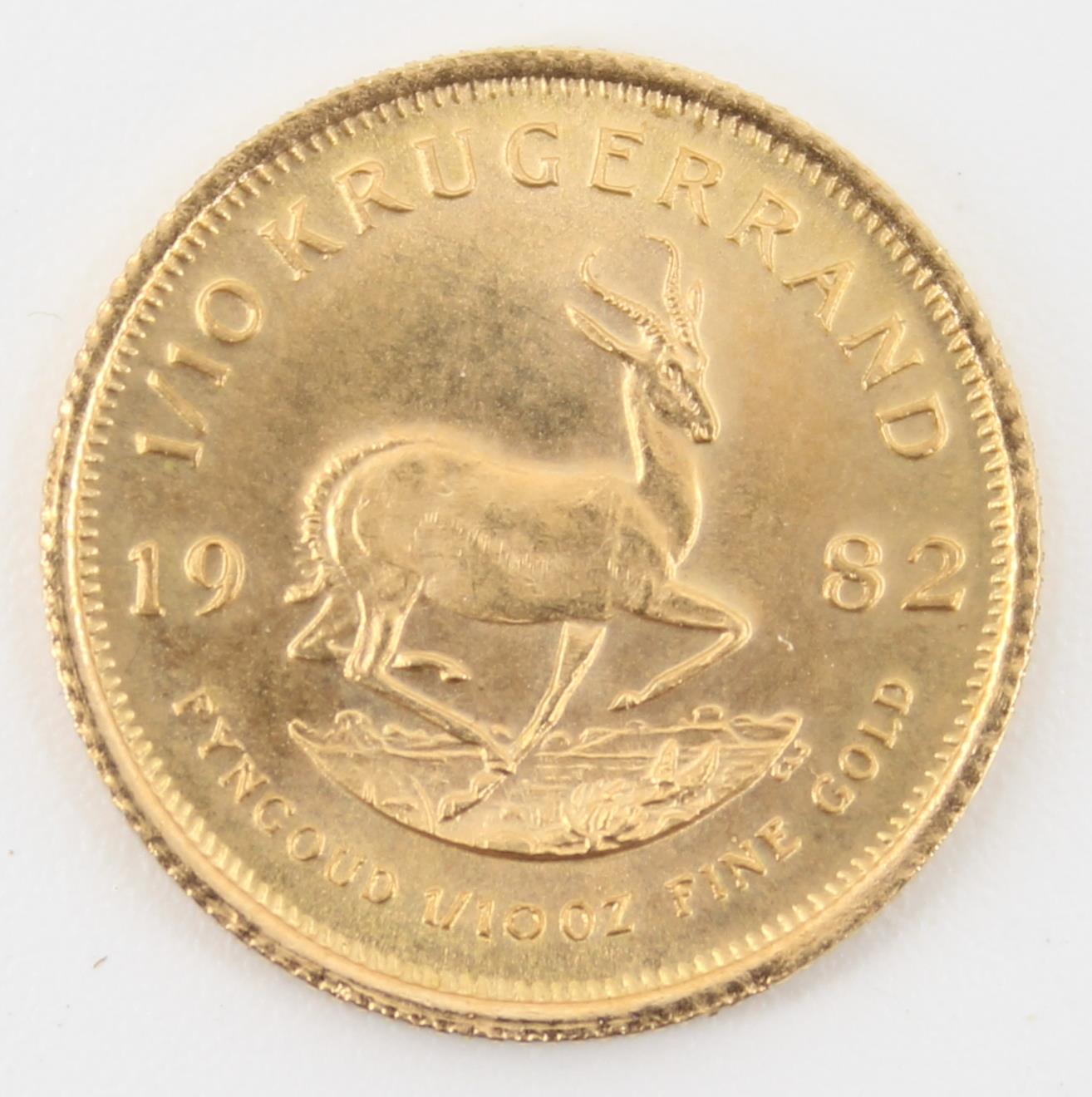 1982 Krugerrand 1/10oz Fine Gold Springbok