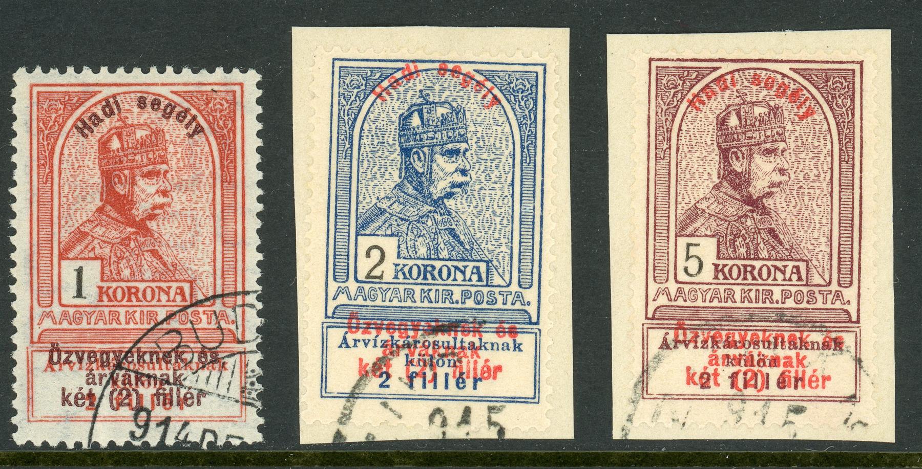 Hungary 1914 SG.167-169 F/U