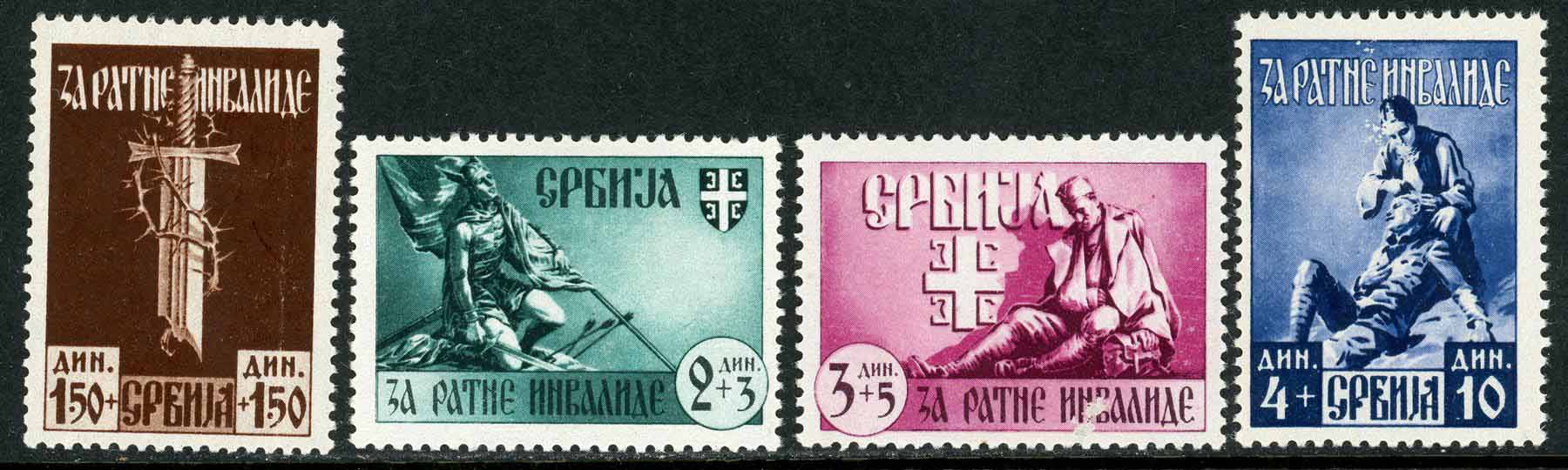 German Occupation of Serbia 1943 SG.G78-G81 U/M