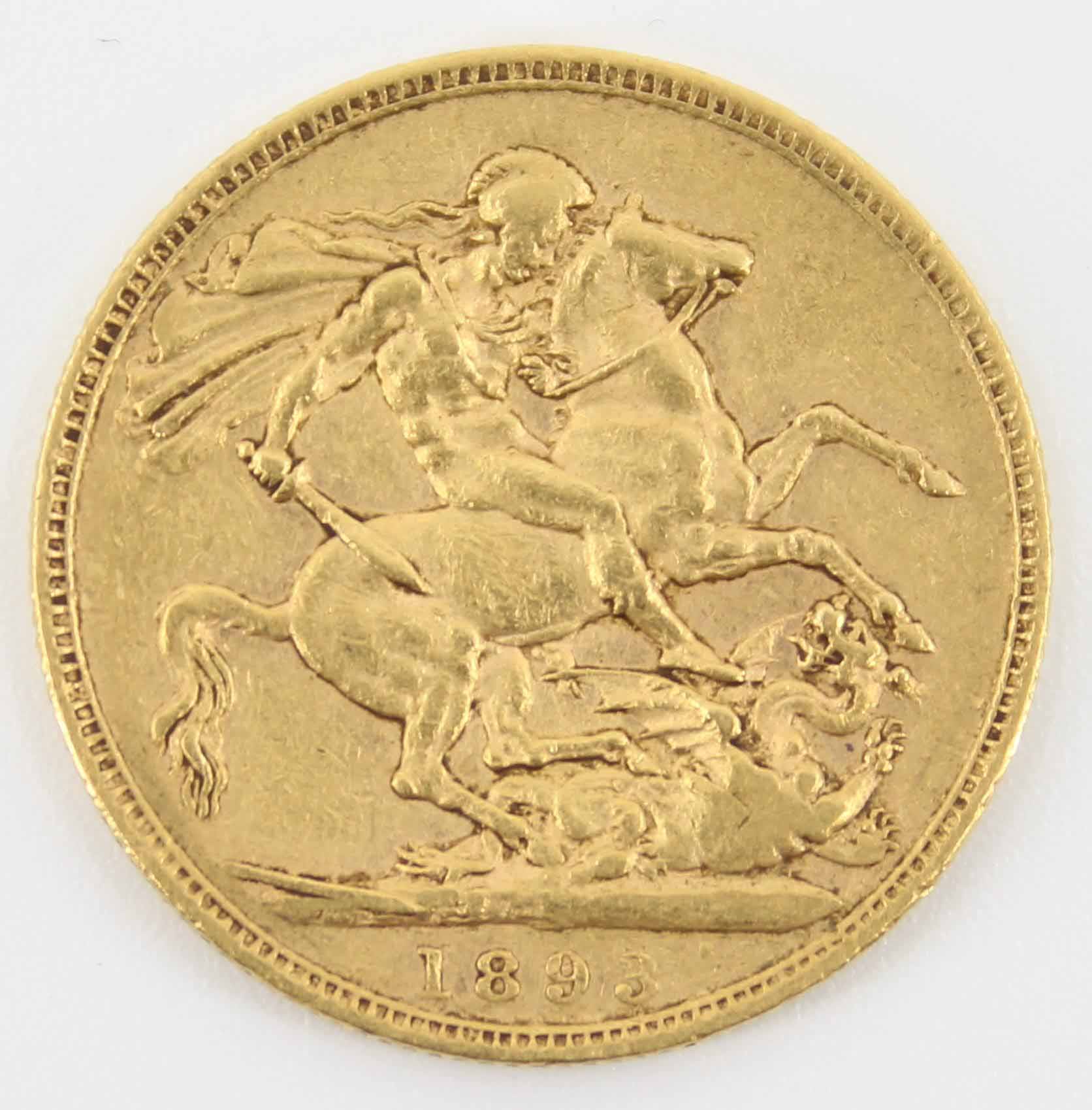 1893s Queen Victoria Sovereign Jubilee Head / St. George Reverse Sydney Mint