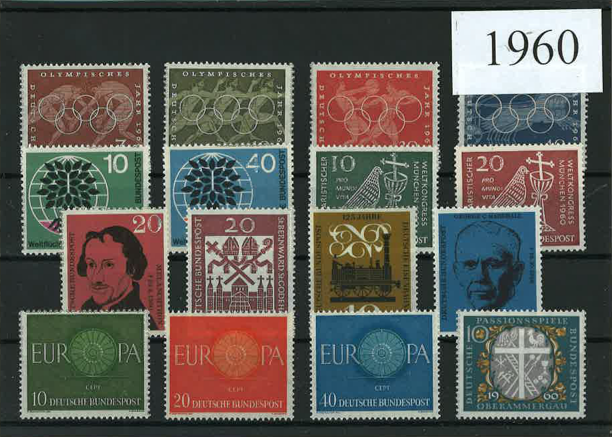 Germany Year Sets 1960 SG1240-1259 - 20 Stamps