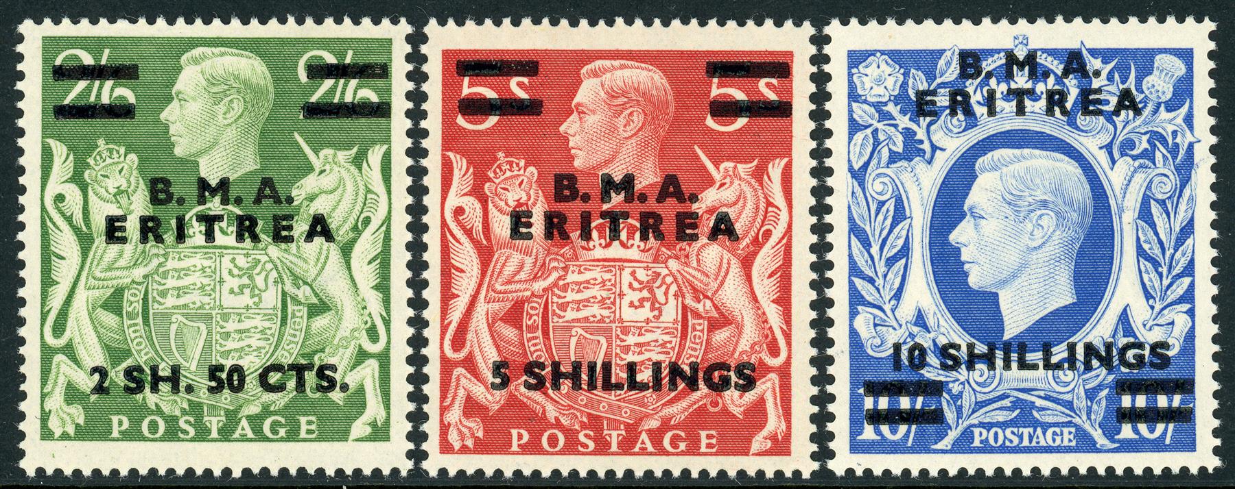 British Occupation of Italian Colonies / Eritrea 1948-49 SG.E1-E12 U/M