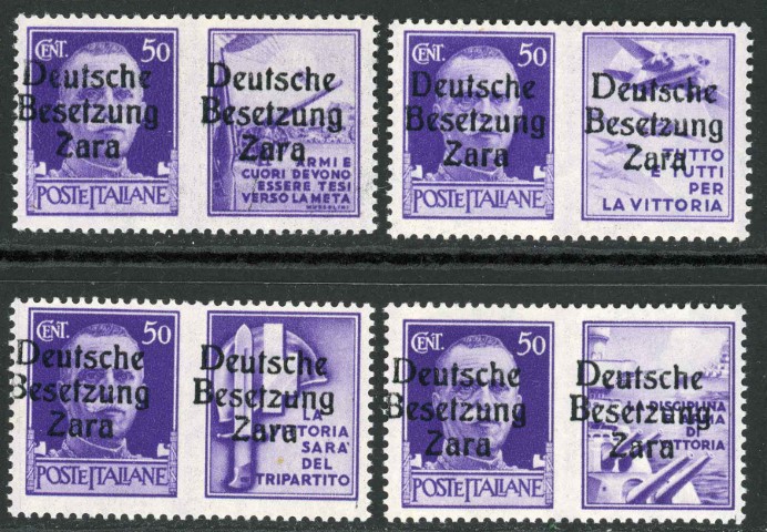 German Occupation of Yugoslavia / Zara 1943 SG.20-23 U/M