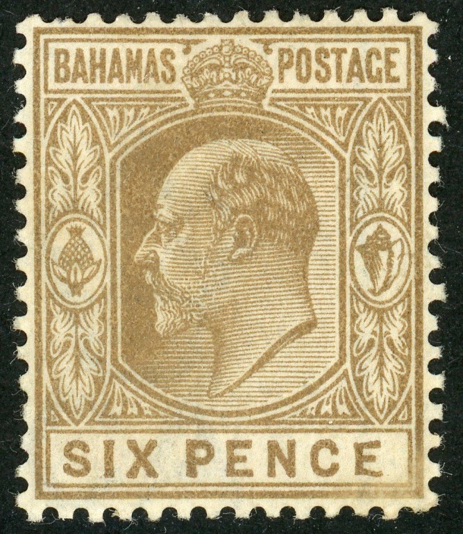 Bahamas 1902 SG.66a M/M variety ''Malformed E''