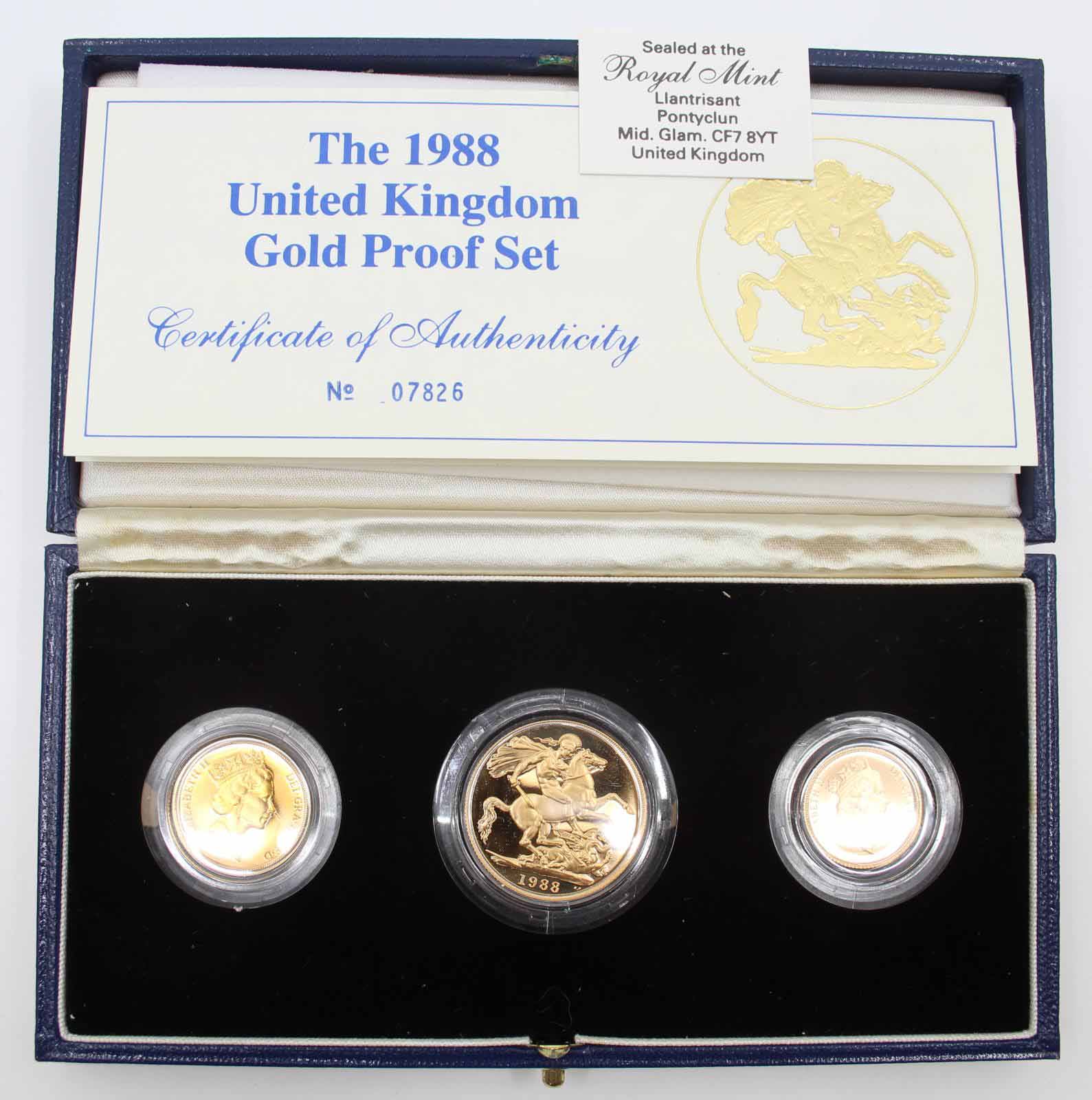 UK 1988 Gold Proof Collection St. George Reverse