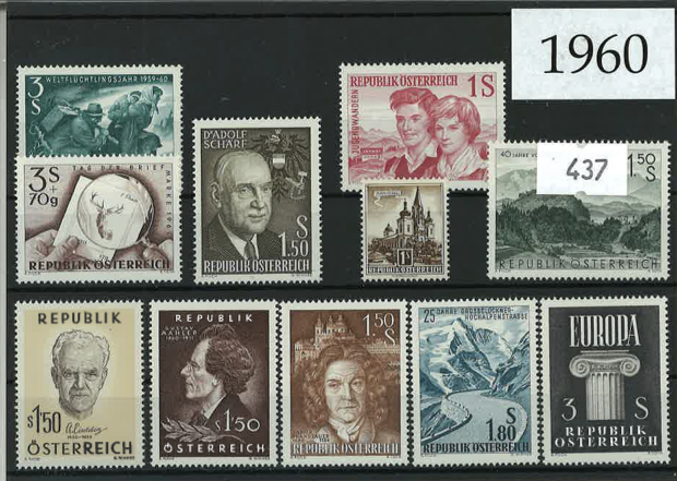 Austria Year Sets 1960 SG1353-1361 - 11 Stamps