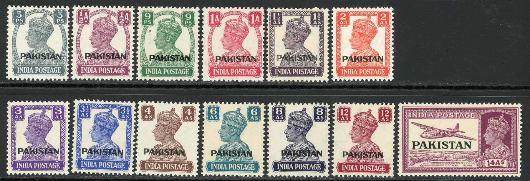 Pakistan 1947 SG.1-19 U/M