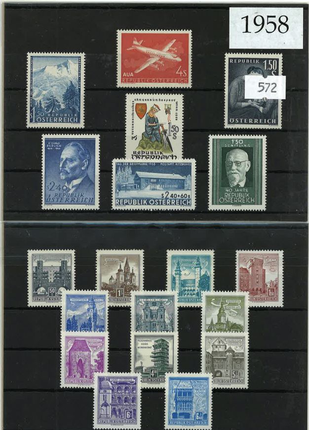 Austria Year Sets 1958 SG1298-1334 - 19 Stamps